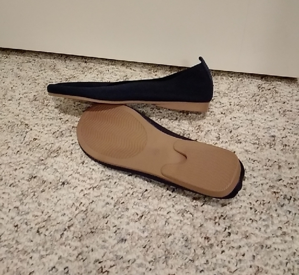 Classic Navy Blue Knit Ballet Flats - Women's Comfort Slip-Ons - Picture 3 of 3